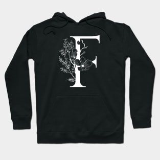 Letter F Monogram - Floral Initial Hoodie